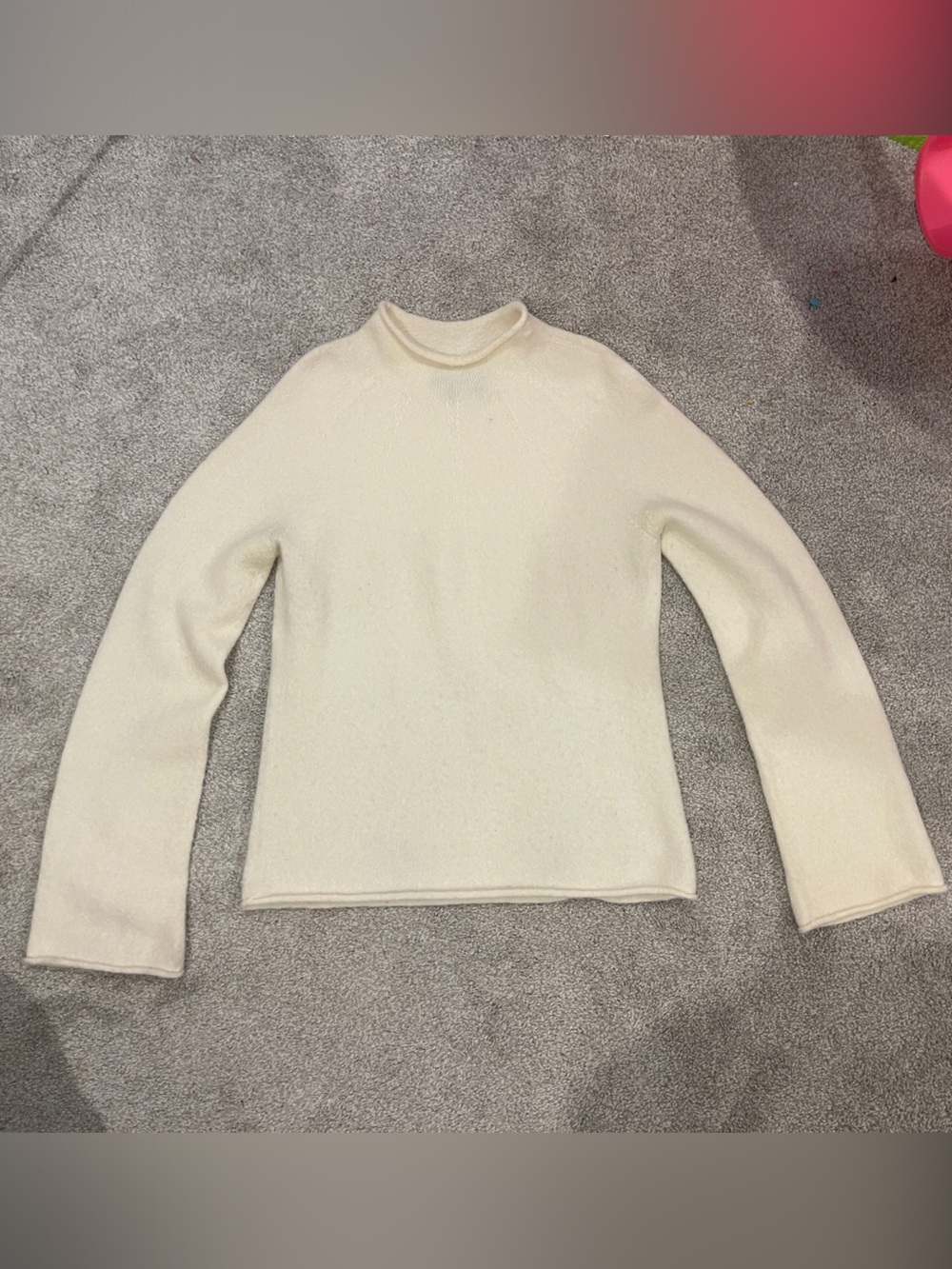 Theory Cream Mock Neck Sweater